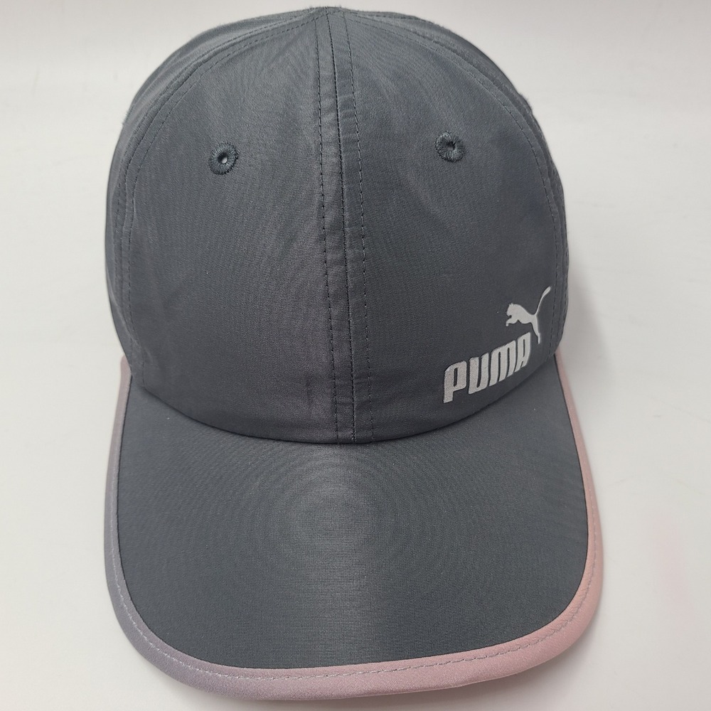 Women Puma Hat Adjustable Gray Pink Logo Performance Running Hiking Golf Casual